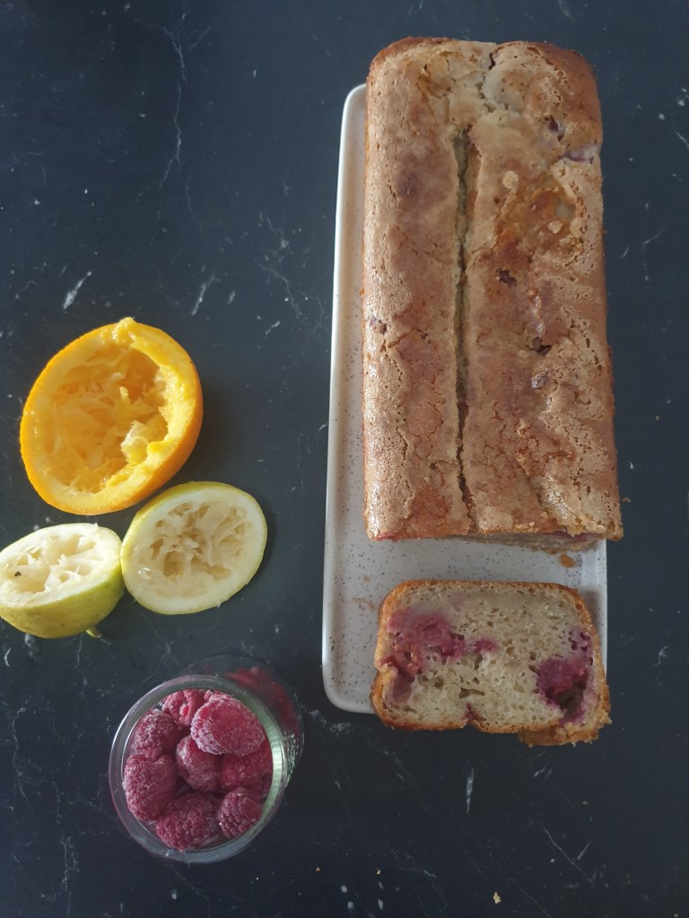 photo d'illustration de la recette de Cake citron framboise