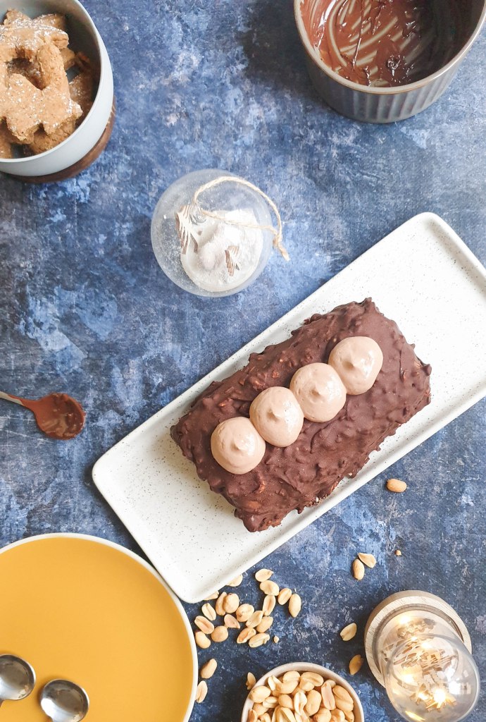 photo d'illustration de la recette de Bûche glacée vegan façon snickers