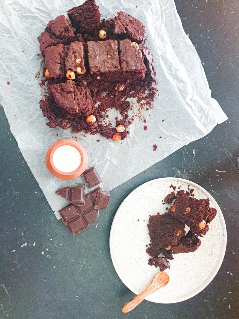 Illustration de la recette de brownie vegan fondant