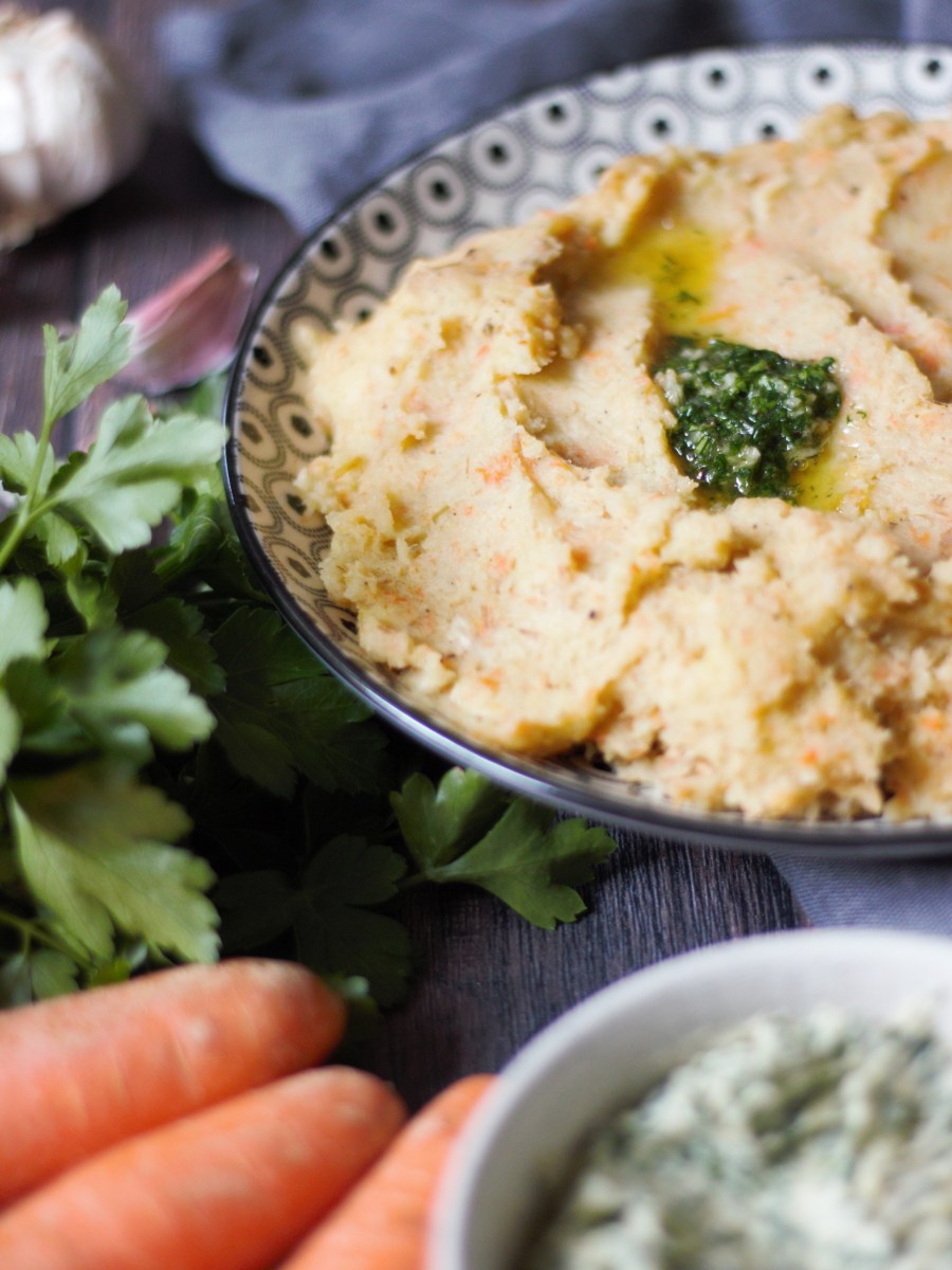 Purée de légumes et &laquo;&nbsp;beurre&nbsp;&raquo; persillade